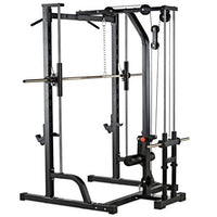 ATX® Multipresse mit Latzugstation - Plate Load bietet sicheres Krafttraining mit der geführten Hantel der Multipresse sowie das freie Langhantel-Training
