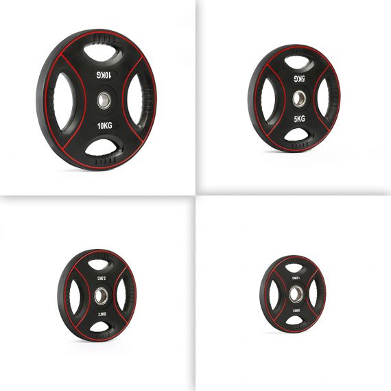 Polyurethan 4-Grip Hantelscheiben 30 mm - 1,25 kg bis 25 kg
