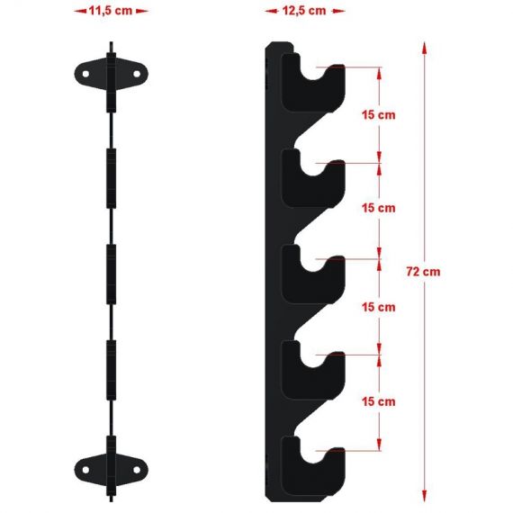 Barbell rack / Gun Rack - for wall mounting