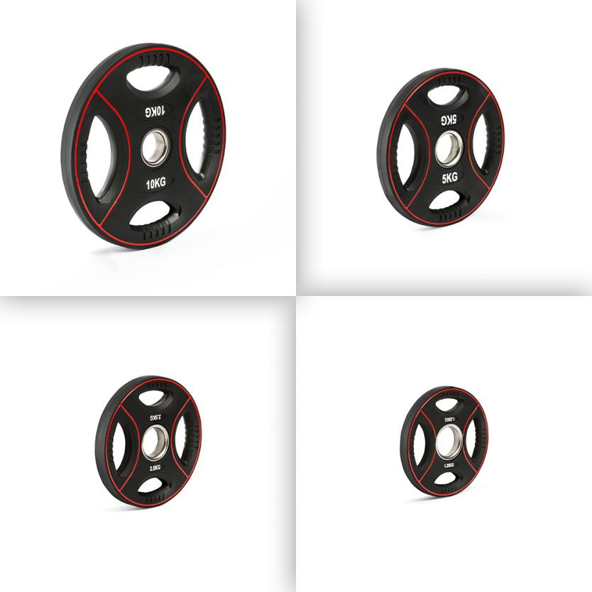 Value Pack Polyurethane 4-Grip Weight Plates 50 mm – 125 kg