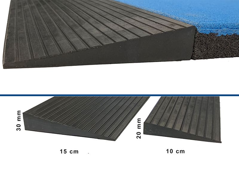 Solid rubber ramp, 20/30/40 mm