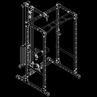 ATX® Power Rack PRX-510-XS mit Latzug 100 kg Steckgewichte Isoansicht