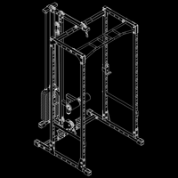 ATX® Power Rack PRX-520-XS mit Latzug 100 kg Steckgewichte Isoansicht