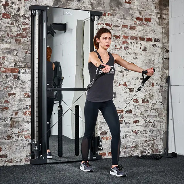 ATX® Dual Wall Pull Station Mirror - with 2 x 60 kg plug-in weights