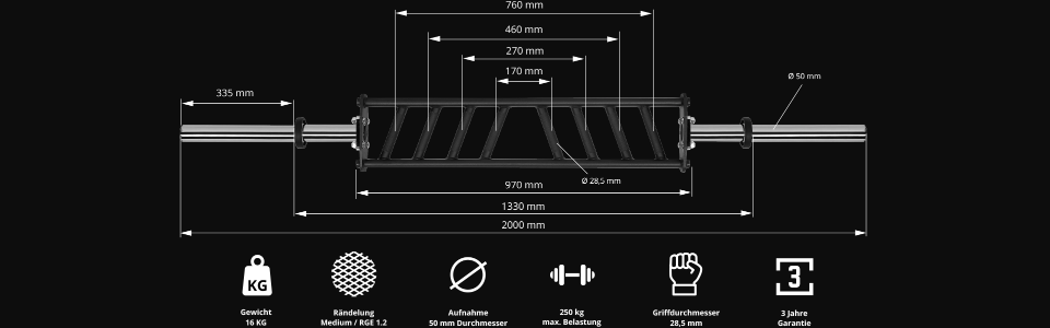 ATX® Multi Grip Bar - Diagonal - 50 mm