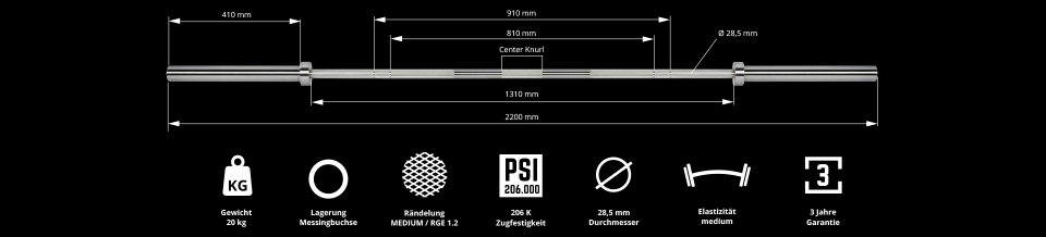 ATX® Power Bar Chrome + 700 kg - Spring Steel