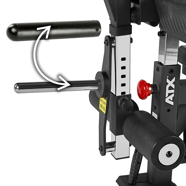 ATX® Leg - Option Neues Modell 2023 mit Hantelscheibenaufnahme serienmäßig Ø 30 mm - optional auf 50 mm umrüstbar mittels Adapter