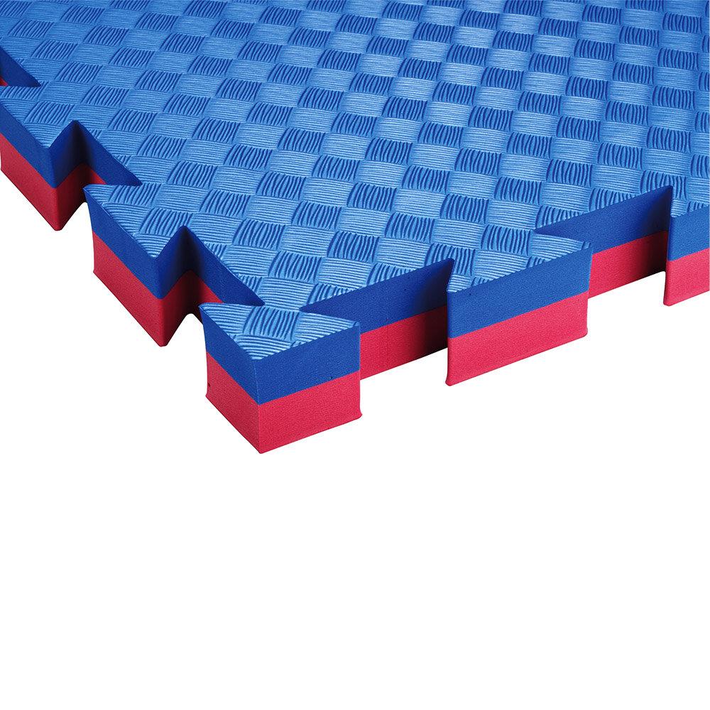 Kampfsportmatte Judo 100 x 100 x 4 cm Ecke blau rot