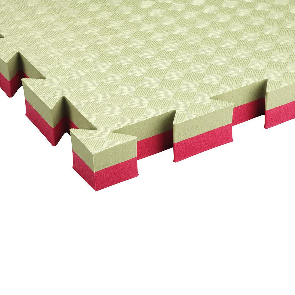 Kampfsportmatte Judo 100 x 100 x 4 cm Ecke grün rot