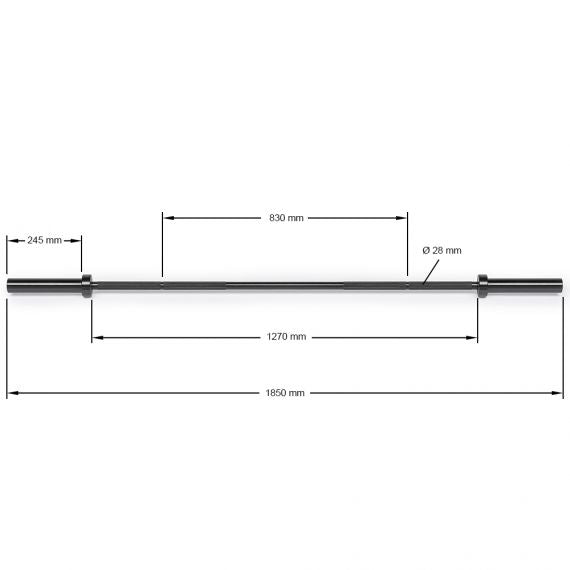 barbell - 50 mm x 185 cm - black