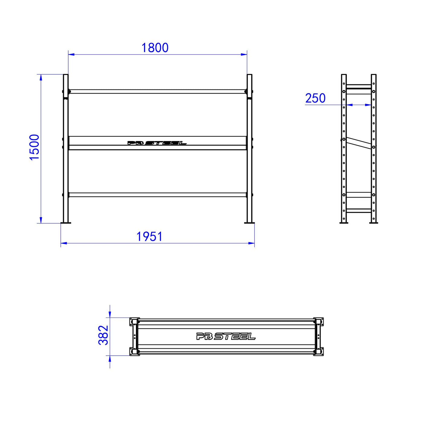 Dumbbell rack 3-tier Multi Storage - extra flat