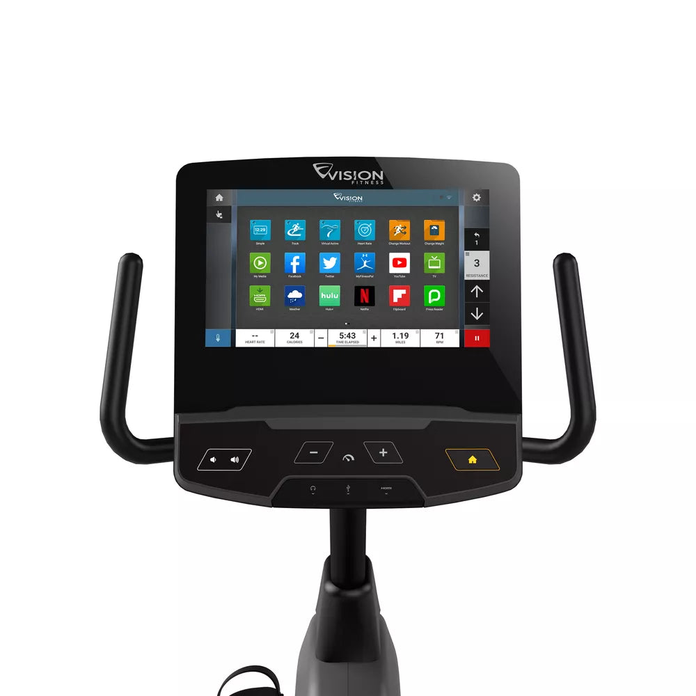 Liegefahrrad Vision Fitness R600E Konsole der Entertainment Serie