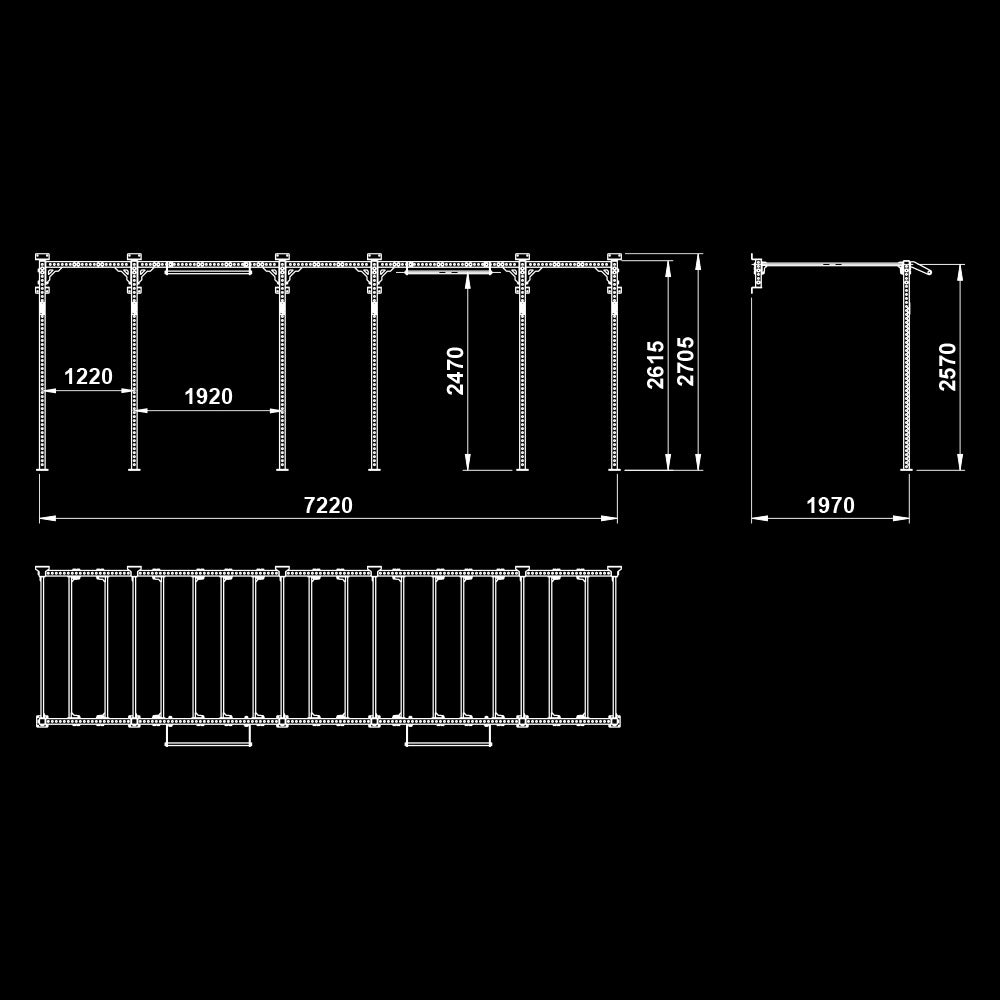 ATX® Functional WALL RIG 700 - Ladder 5 Maße