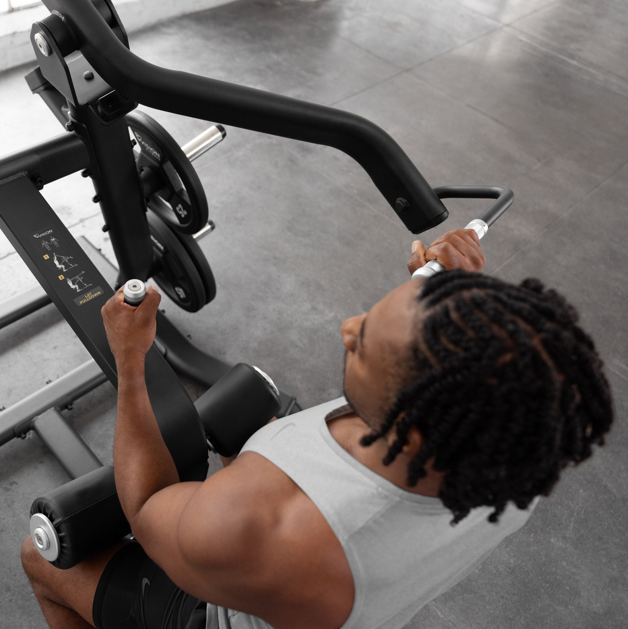 Lat Pull Down Plate Load - Vision Fitness unilaterales Latziehen