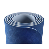 Yogamatte Eco-Line Set 180 x 60 x 0,6 cm blau zusammen gerollt