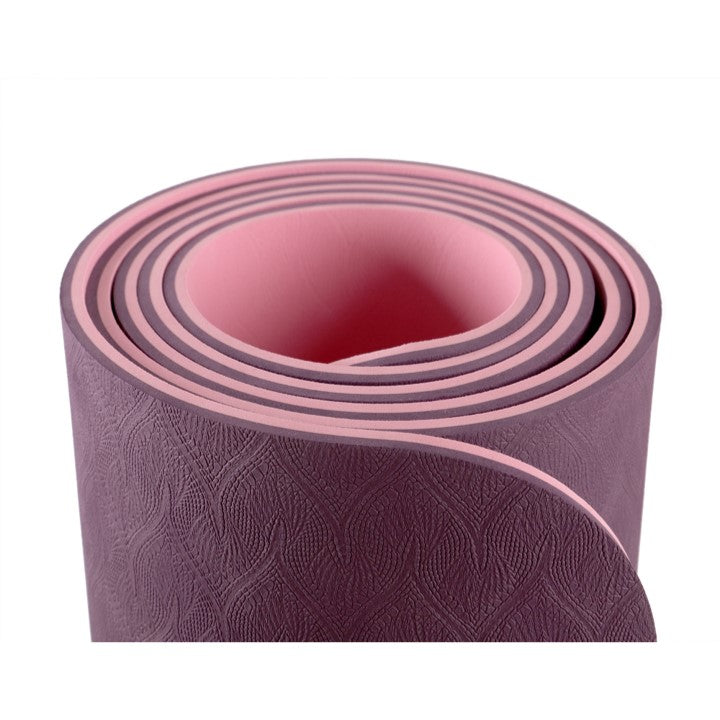 Yogamatte Eco-Line Set 180 x 60 x 0,6 cm lila zusammen gerollt