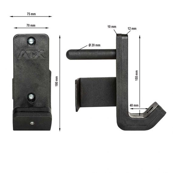 ATX® J-Hooks - Type 5 / Serie 700 Maße: Breite: 7 / 7,5 cm; Höhe: 18 cm; Tiefe: 19 cm