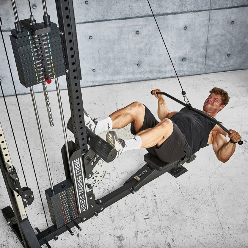 ATX® Trinity Tower Latzugstation 3 in 1 Rudern im Liegen mit einer Latzugstange