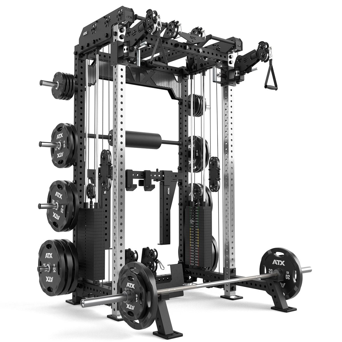 ATX® Multi Pull Half Rack mit 2 x 110 kg Steckgewichten inkl. Hantelscheiben
