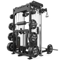 ATX® Multi Pull Half Rack mit 2 x 110 kg Steckgewichten Schrägansicht hinten
