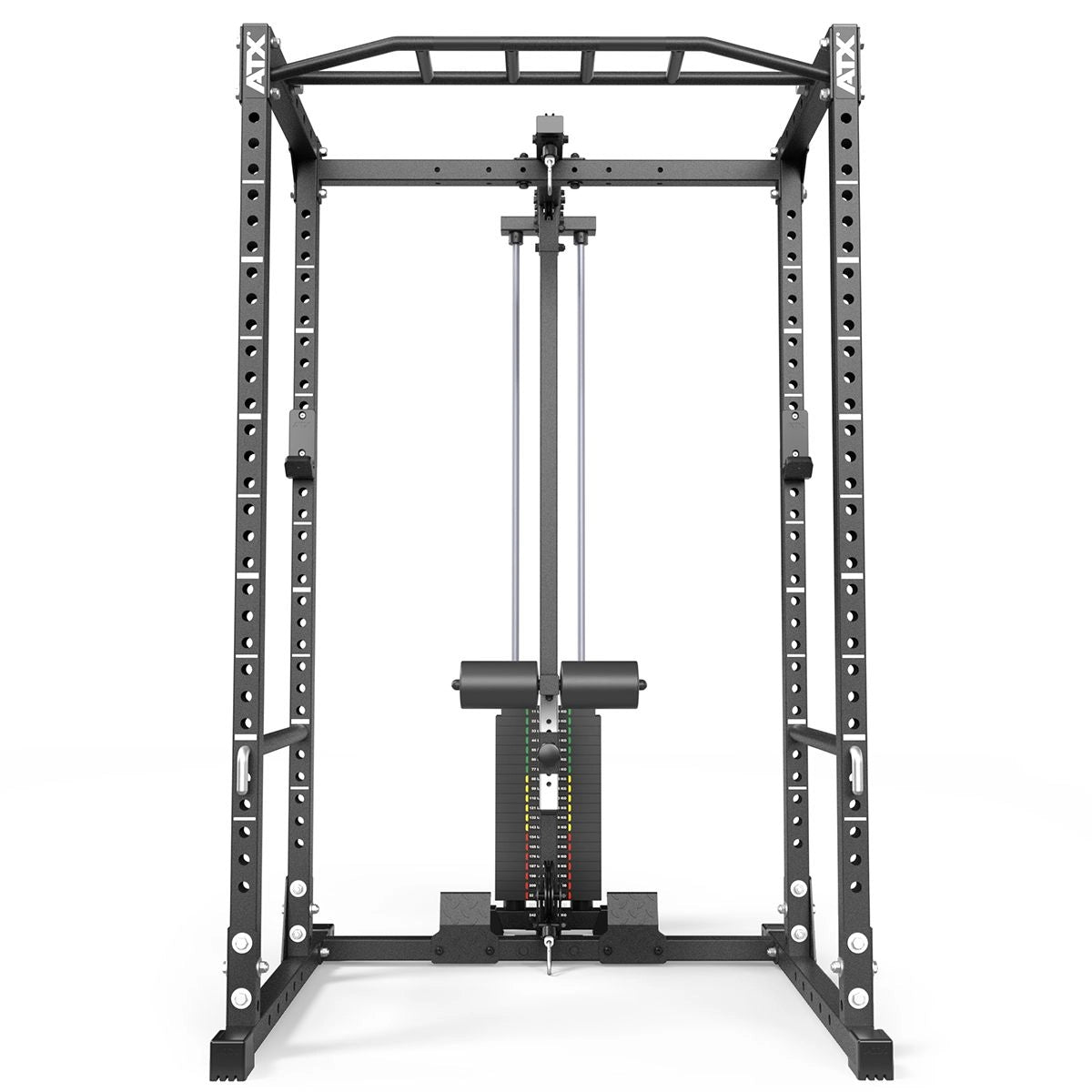 ATX® Power Rack PRX-510-XS mit Latzug 100 kg Steckgewichte Frontansicht