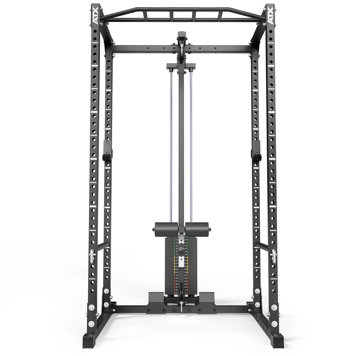 ATX® Power Rack PRX-520-XS mit Latzug 100 kg Steckgewichte Frontansicht