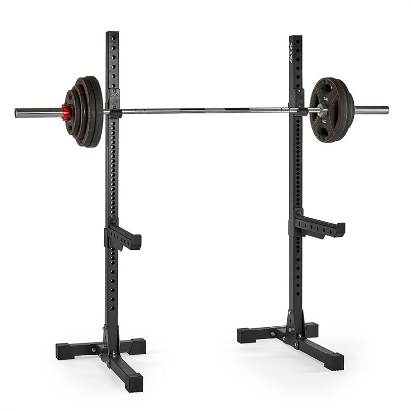 ATX® Free Stands Hantel Rack 650 SD mit Langhantelstange und Gewichtsscheiben - Perfekt zur Ausführung vieler Grundübungen (z.B. Kniebeugen) geeignet