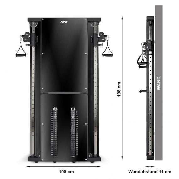 ATX® Dual Wall Pull Station - 2 x 60 kg plug-in weights