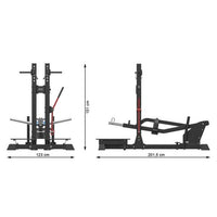 ATX® Belt Squat-Dip - Kniebeugen & Dips Maschine Maße: Breite: 123 cm; Tiefe: 201,5 cm; Höhe: 151 cm