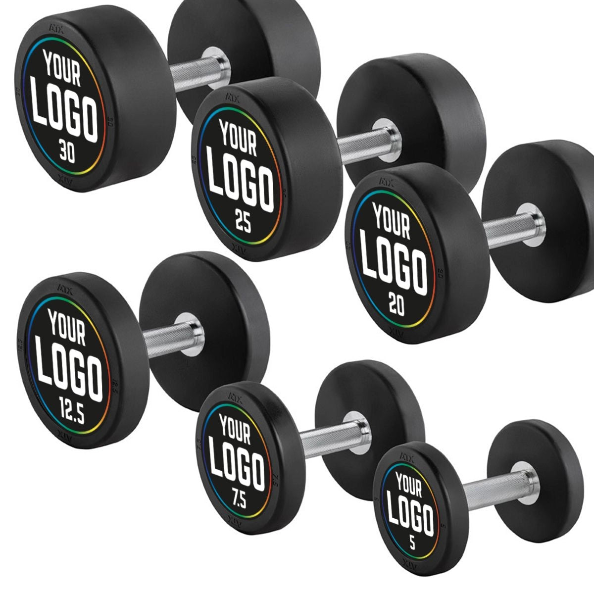 Rubber Dumbbell PRO-Style with your individual logo – 60