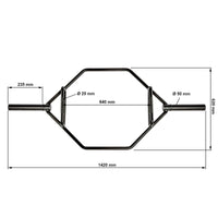 Hex Bar schwarz - Sonderpreis B-Ware Maße: Gesamtlänge: 1420 mm; Gewicht: 23 kg; Griffdurchmesser:	25 mm