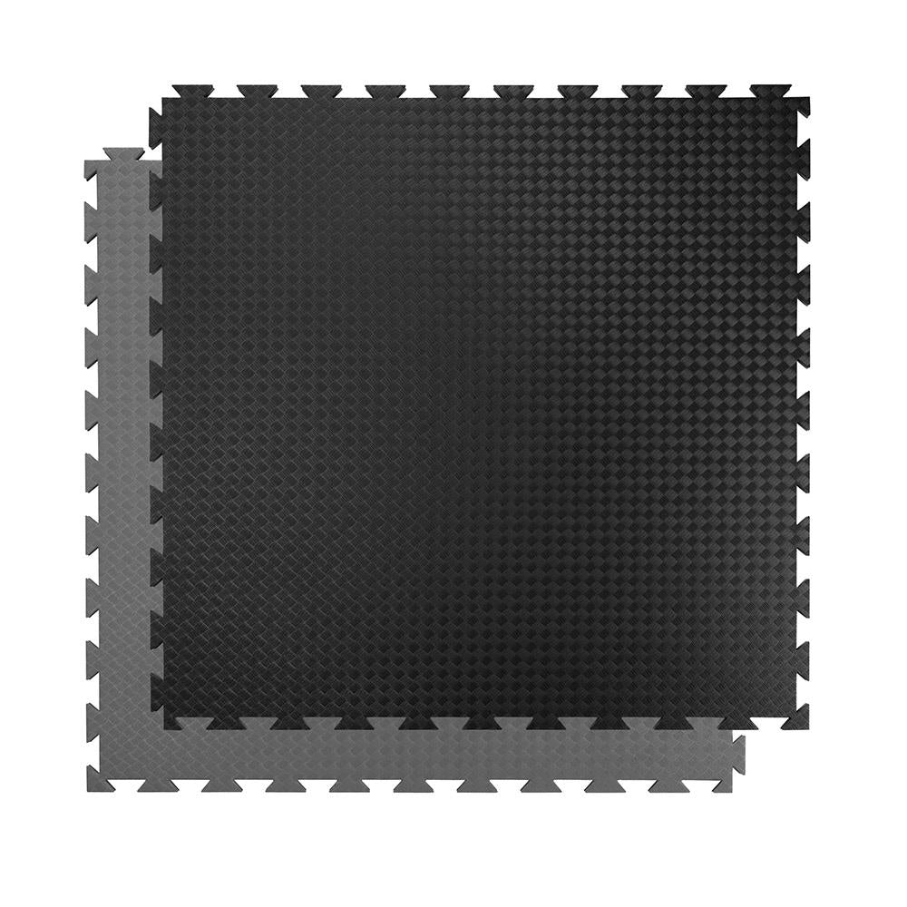 Kampfsportmatte 100 x 100 x 2 cm schwarz - grau