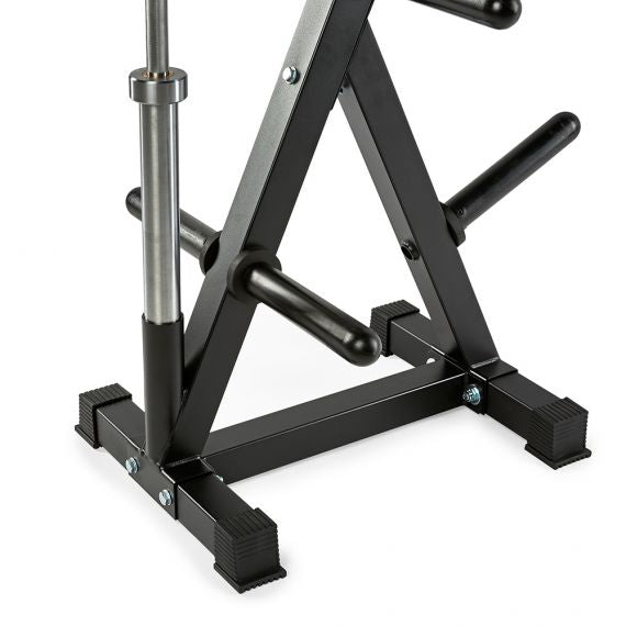 Hantelscheibenständer 50mm - Weight Rack mit Stangenfach mit einer Stangenhalterung / Stangenfach, 50 mm