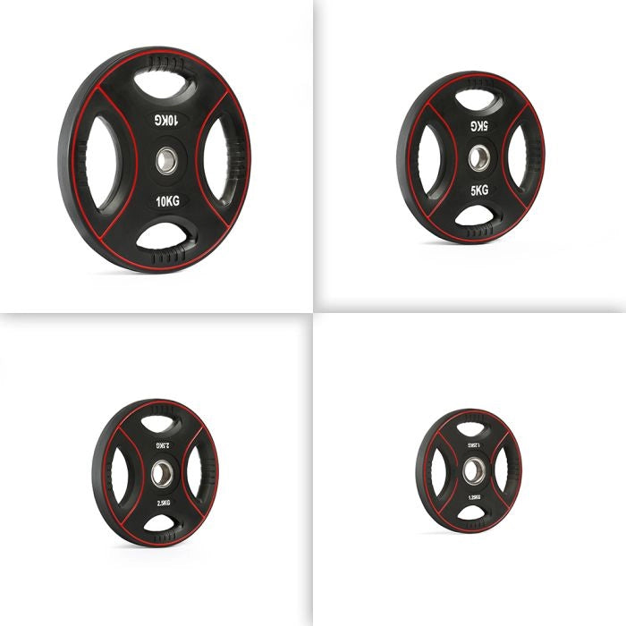 Value Pack Polyurethane 4-Grip Weight Plates 30 mm – 125 kg