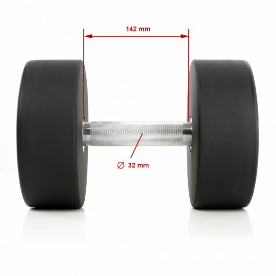 ATX® Urethan Dumbbell Komplettsätze Maße: Griffdurchmesser	ca. 32 mm; Griffmaß: 142 mm 