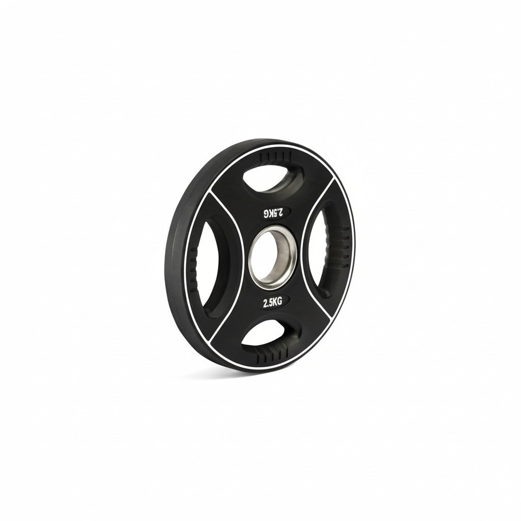 Polyurethan 4 Grip Hantelscheiben 50 mm - 2,5 kg schwarz/weiß