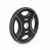 Polyurethan 4 Grip Hantelscheiben 50 mm - 15 kg schwarz/weiß