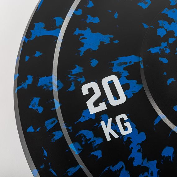 ATX® Color Splash Bumper Plates - 20 kg mit eingearbeiteten farbigen *Splashs nach internationalem Farbcode * Farb-Splash unregelmäßig