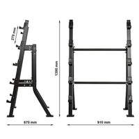 Kompakt-Hantelablage - 5-fach - einseitig - freistehend Maße: Breite: 91 cm; Höhe: 139 cm; Tiefe: 67 cm