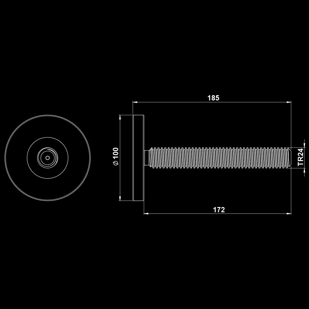 ATX® Octa Gewindeverschlüsse 4 Stück - 172 mm lang Maße