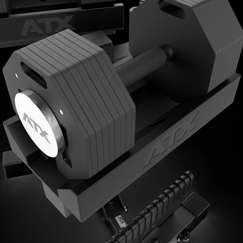ATX® Octa Dumbbells 2 x 36 kg - Verstellbare Hanteln inkl. Ablageständer