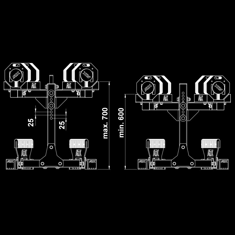 ATX® Octa-Dumbbells 2 x 36 kg Maße Detail