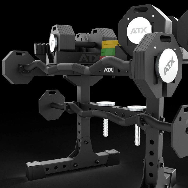 ATX® Octa Dumbbell Set XL 2 x 36 kg + SZ bar + storage