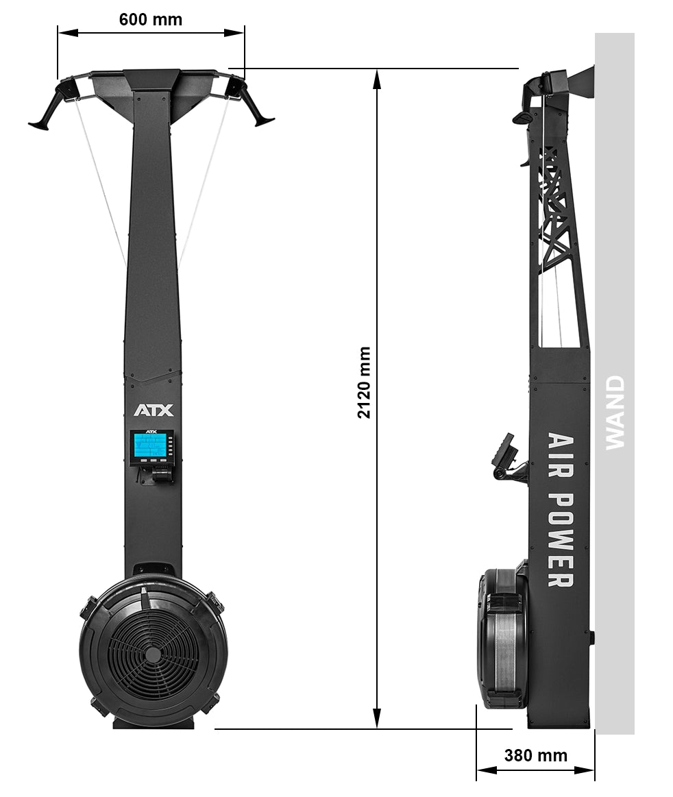 ATX® Ski Air Trainer - Wandmontage Maße