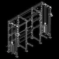 ATX® Cable Cross Rack mit 2 x 90 kg Steckgewichten Isoansicht