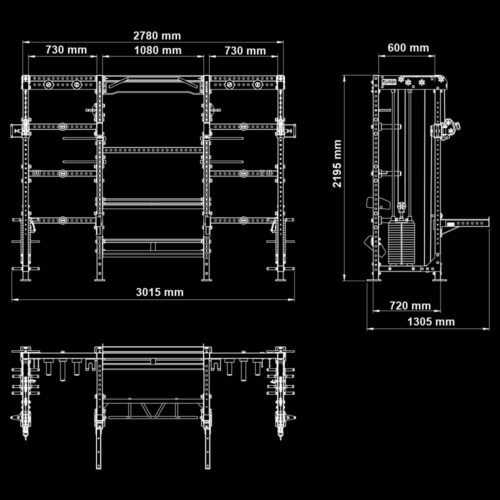 ATX® Cable Cross Rack with 2 x 90 kg plug-in weights