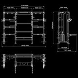 ATX® Cable Cross Rack Maße