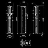 ATX® Kabelzugstation PRO 4000 - zur Wandbefestigung Maße