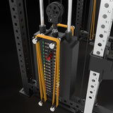 ATX® Cable Half Rack mit 2 x 90 kg Steckgewichte Roller Band Vorrichtung