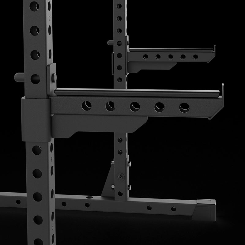 ATX® Half Rack 510 mit Latzugstation - 100 kg Steckgewichte - Höhe 195 cm Safety Spotter